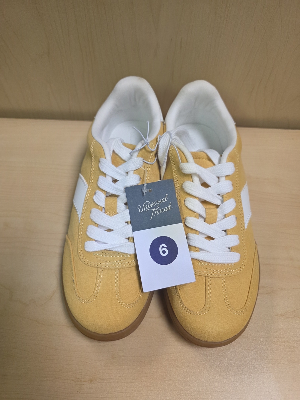 Universal Thread Yellow Retro Sneaker with White Stripe - Womans Size 6